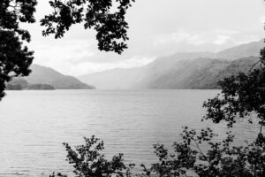 Putsies Loch Lochy Scotland mysterious waters travel photography black and white